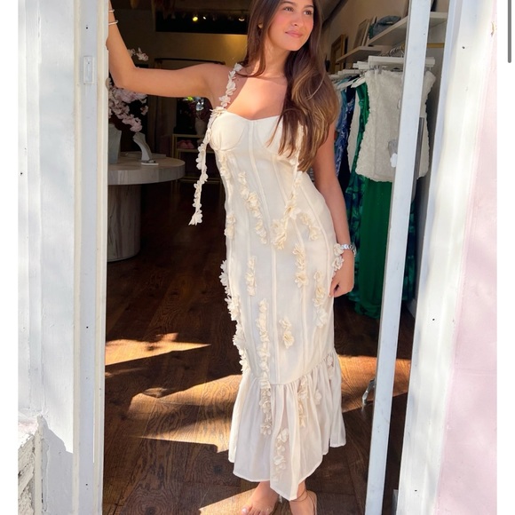 Boutique Flower Linen Dress NWT - Picture 5 of 5